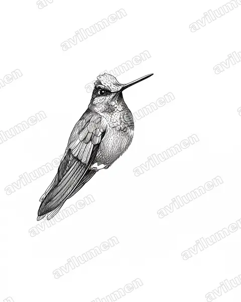 Illustration Encre : Coeligena iris (Inca iris)