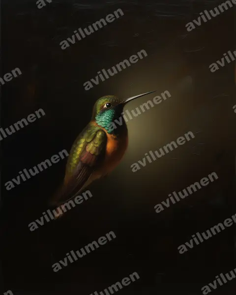 Illustration Huile : Coeligena iris (Inca iris)