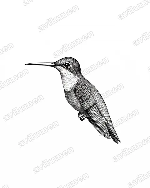 Ink illustration: Coeligena torquata (Collared inca)