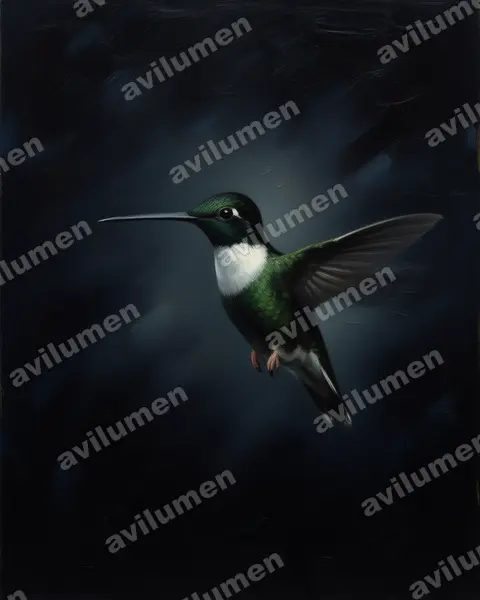 Oil illustration: Coeligena torquata (Collared inca)