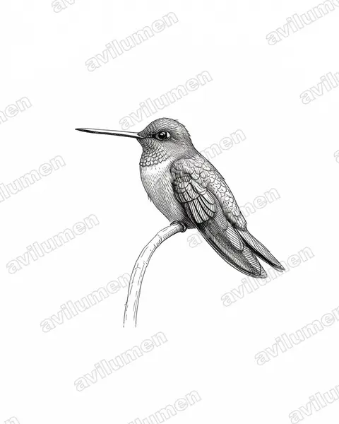 Illustration Encre : Coeligena wilsoni (Inca brun)