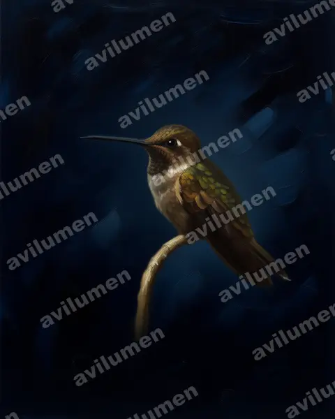 Illustration Huile : Coeligena wilsoni (Inca brun)