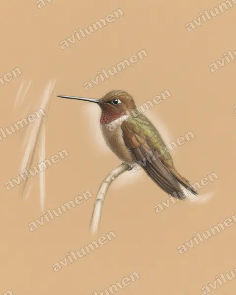 Illustration Crayon de couleur : Coeligena wilsoni (Inca brun)