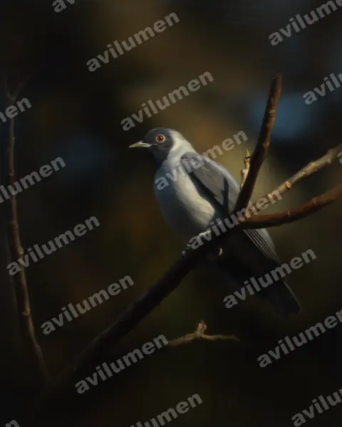 Ilustración en Óleo: Conioptilon mcilhennyi (Cotinga carinegro​)