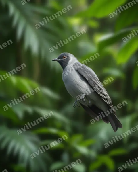 Ilustración en Realista: Conioptilon mcilhennyi (Cotinga carinegro​)