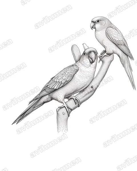 Illustration im Stil Tusche: Karolinasittich (Conuropsis carolinensis)