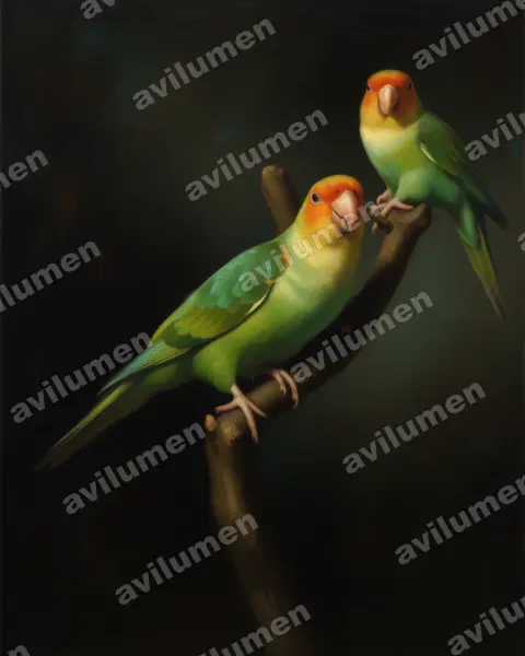 Illustration im Stil Öl: Karolinasittich (Conuropsis carolinensis)