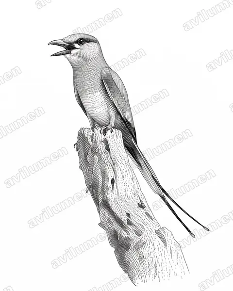 Illustration im Stil Tusche: Senegalracke (Coracias abyssinicus)