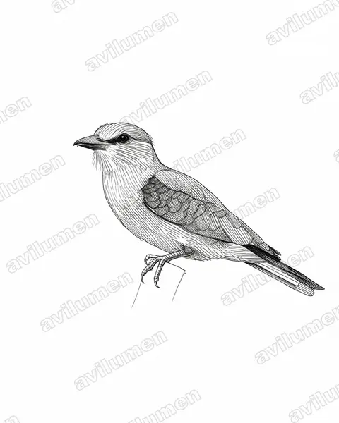 Ilustración en Tinta: Coracias benghalensis (Carraca india)