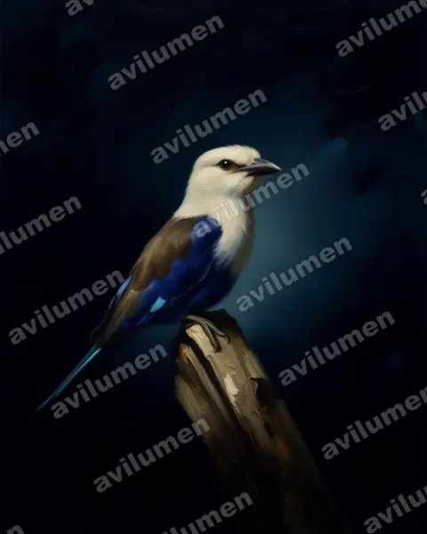 Illustration im Stil Öl: Opalracke (Coracias cyanogaster)