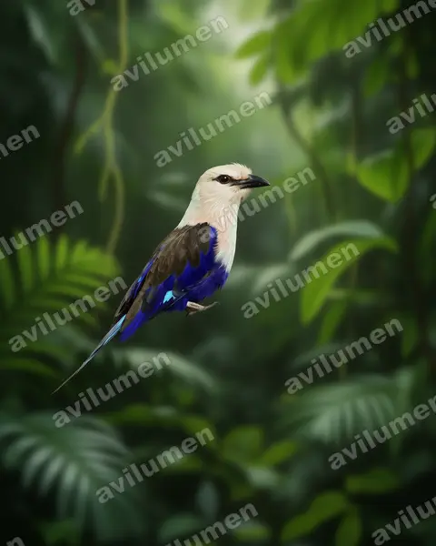 Illustration im Stil Realistisch: Opalracke (Coracias cyanogaster)
