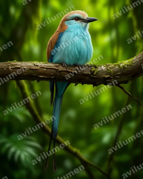 Illustration Réaliste : Coracias spatulatus (Rollier à raquettes)