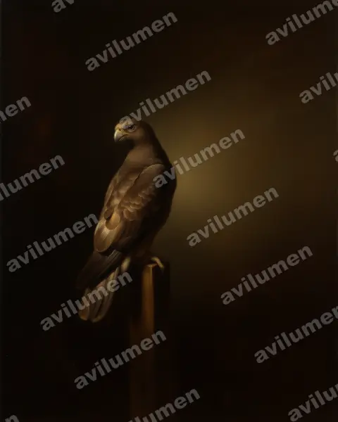 Illustration Huile : Coracopsis nigra (Perroquet noir)