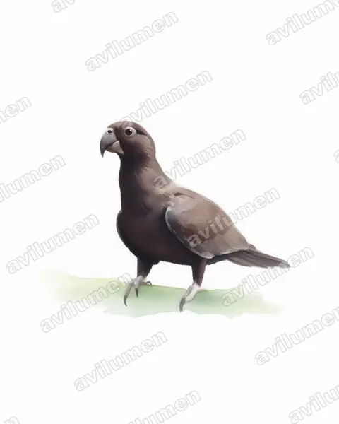 Greater Vasa Parrot（Coracopsis vasa）的水彩插画
