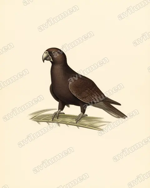 Greater Vasa Parrot（Coracopsis vasa）的古典图版插画
