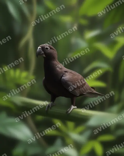 Greater Vasa Parrot（Coracopsis vasa）的写实插画