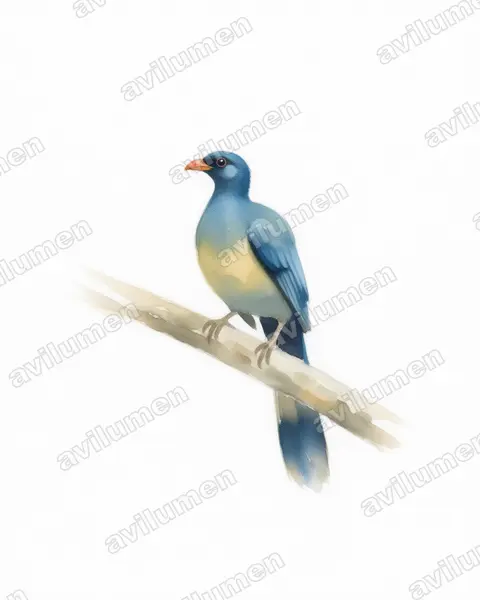 Illustration im Stil Aquarell: Riesenturako (Corythaeola cristata)