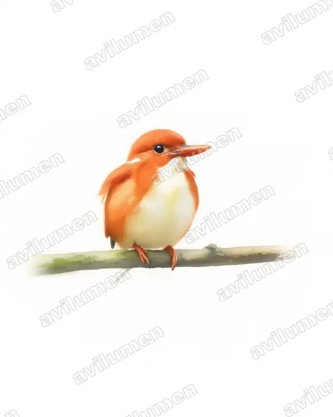 Illustration Aquarelle : Corythornis madagascariensis (Martin-pêcheur malgache)