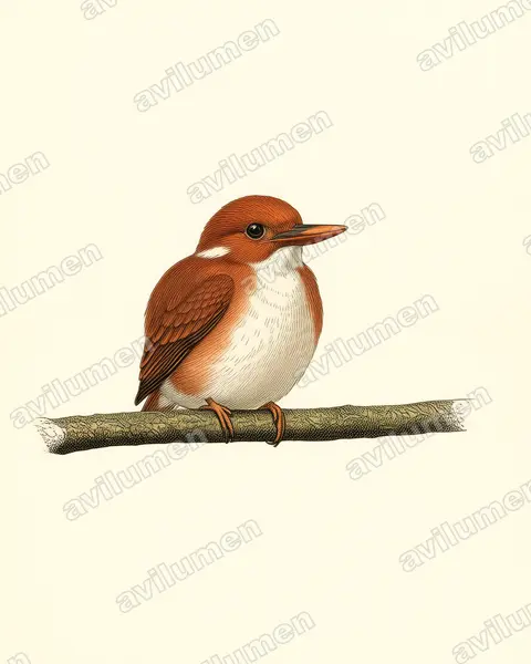 Illustration Planche ancienne : Corythornis madagascariensis (Martin-pêcheur malgache)