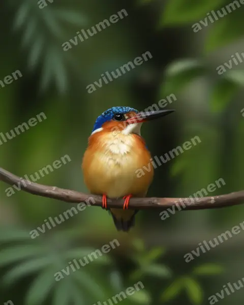 Realistic illustration: Corythornis vintsioides (Malagasy kingfisher)