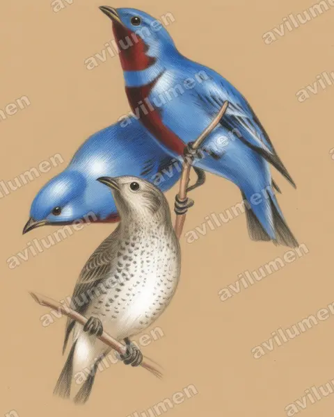 Illustration im Stil Buntstift: Lovely Cotinga (Cotinga amabilis)
