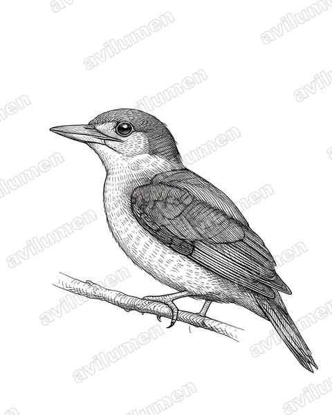 Ink illustration: Cotinga cayana (Spangled Cotinga)