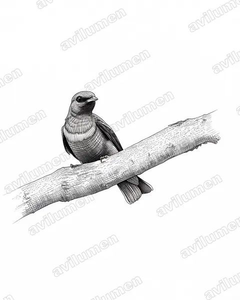 Illustration Encre : Cotinga maculata (Banded Cotinga)