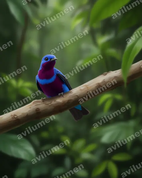 Illustration Réaliste : Cotinga maculata (Banded Cotinga)