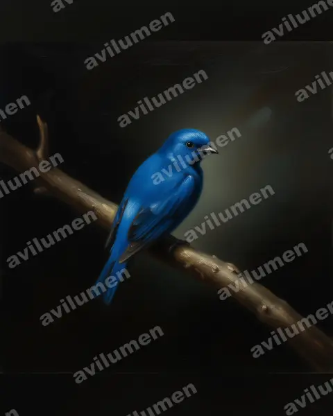 Ilustración en Óleo: Cotinga maynana (Cotinga mayna​)