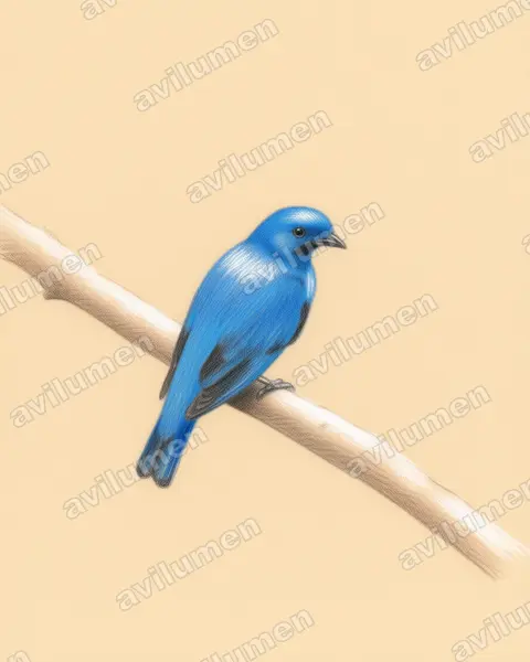 Ilustración en Lápiz de color: Cotinga maynana (Cotinga mayna​)