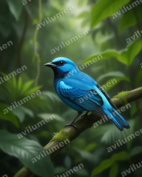 Illustration im Stil Realistisch: Nördliche Prachtkotinga (Cotinga nattererii)