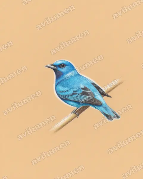 Illustration im Stil Buntstift: Nördliche Prachtkotinga (Cotinga nattererii)
