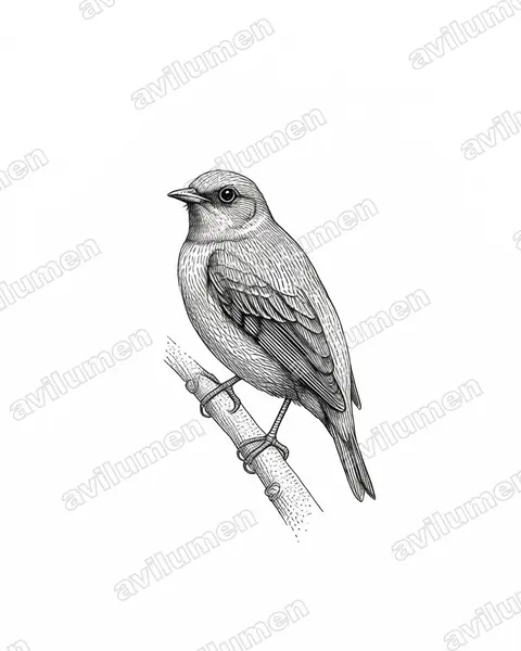 Illustration im Stil Tusche: Turquoise Cotinga (Cotinga ridgwayi)