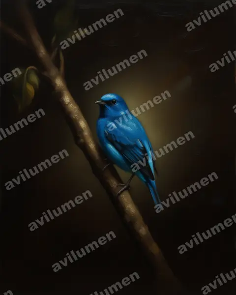 Illustration im Stil Öl: Turquoise Cotinga (Cotinga ridgwayi)