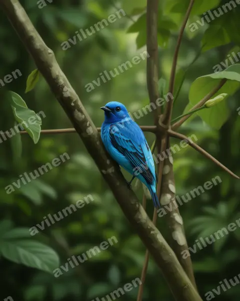 Illustration im Stil Realistisch: Turquoise Cotinga (Cotinga ridgwayi)