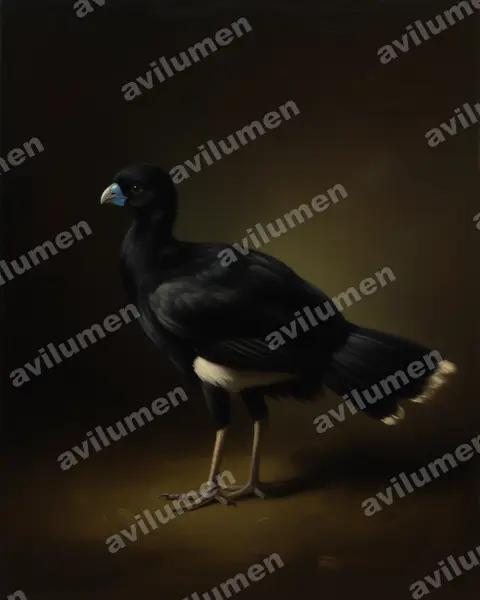 Illustration im Stil Öl: Blaulappenhokko (Crax alberti)