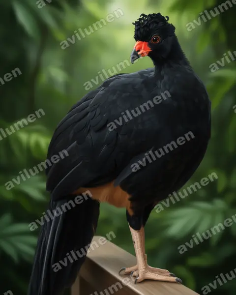 Illustration Réaliste : Crax globulosa (Hocco globuleux)