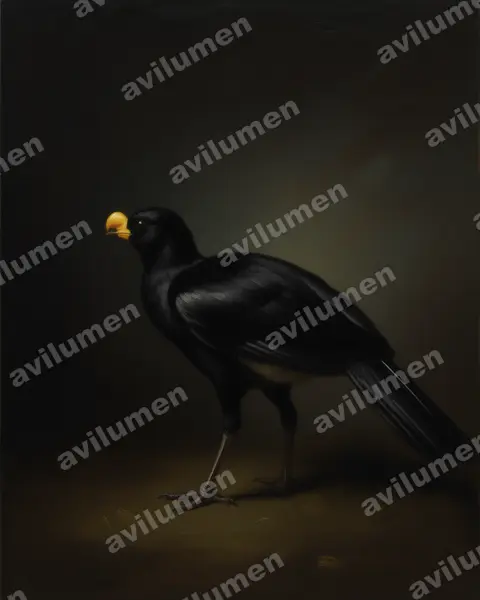 Oil illustration: Crax rubra (Great Curassow)