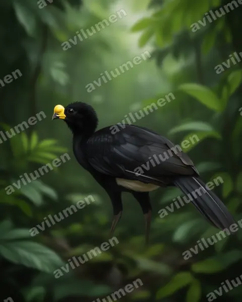 Realistic illustration: Crax rubra (Great Curassow)