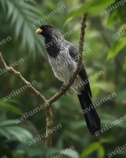 Illustration Réaliste : Crinifer piscator (Touraco gris)