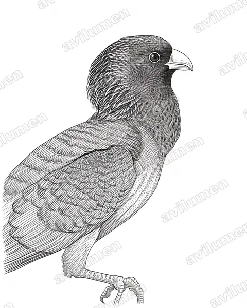 Ilustración en Tinta: Crinifer zonurus (Turaco gris oriental)