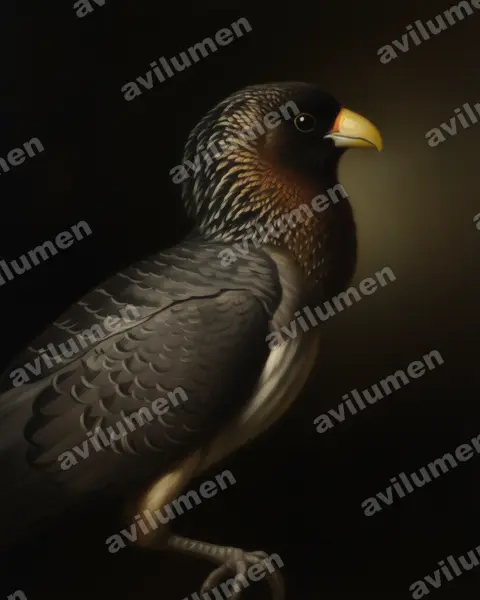 Ilustración en Óleo: Crinifer zonurus (Turaco gris oriental)