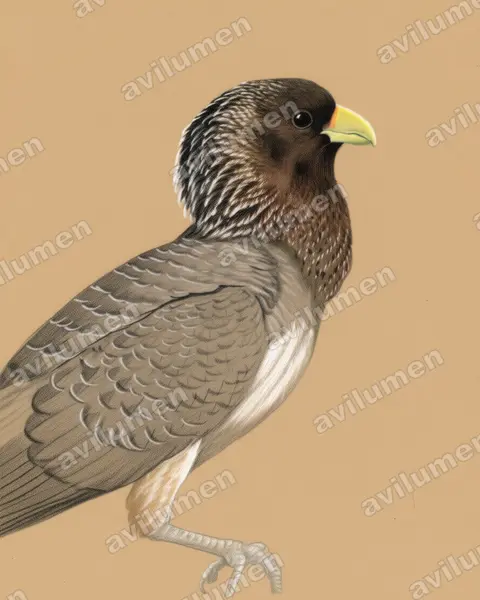 Ilustración en Lápiz de color: Crinifer zonurus (Turaco gris oriental)