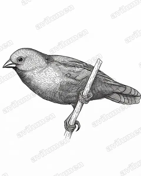Ink illustration: Cryptospiza jacksoni (Dusky crimsonwing)