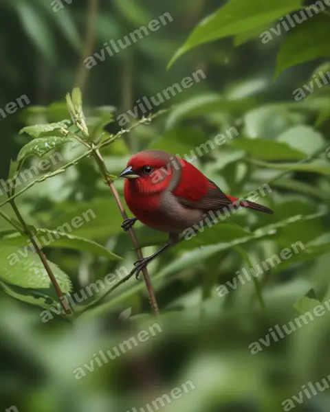 Illustration im Stil Realistisch: Salvadoriastrild (Cryptospiza salvadorii)