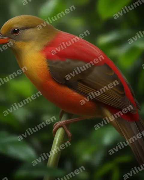 Illustration im Stil Realistisch: Rotmantelastrild (Cryptospiza shelleyi)