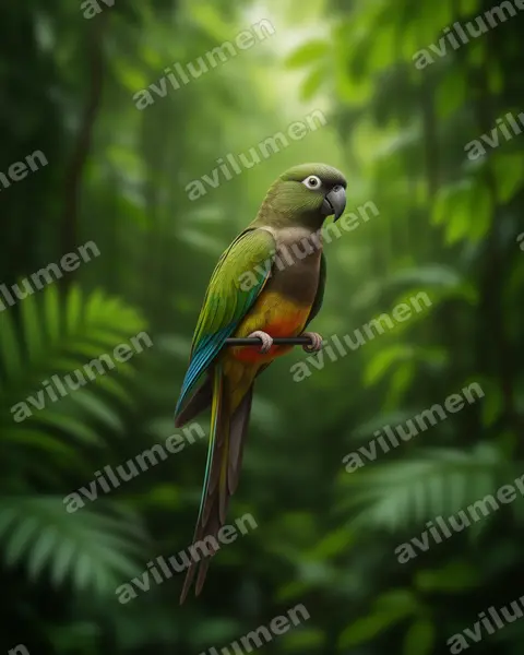Illustration Réaliste : Cyanoliseus patagonus (Conure de Patagonie)