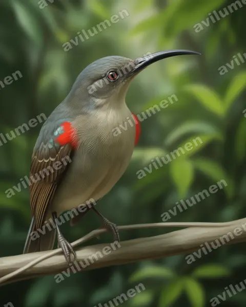 Realistic illustration: Cyanomitra veroxii (Grey Sunbird)