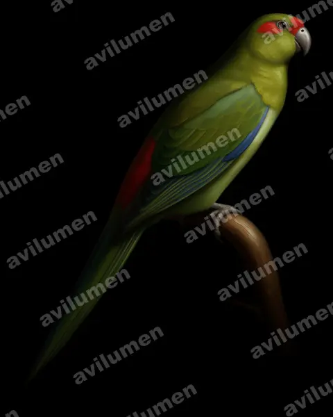 Oil illustration: Cyanoramphus zealandicus (Black-fronted Parakeet)