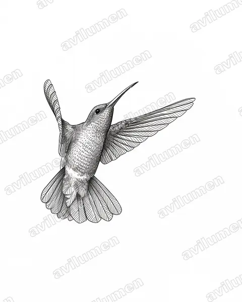 Ilustración en Tinta: Cynanthus latirostris (Colibrí piquiancho)